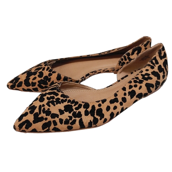 ASOS Wide Fit Virtue d'orsay pointed ballet flats in leopard Women's Size 9 - Picture 2 of 8